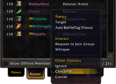 people using addons for arena